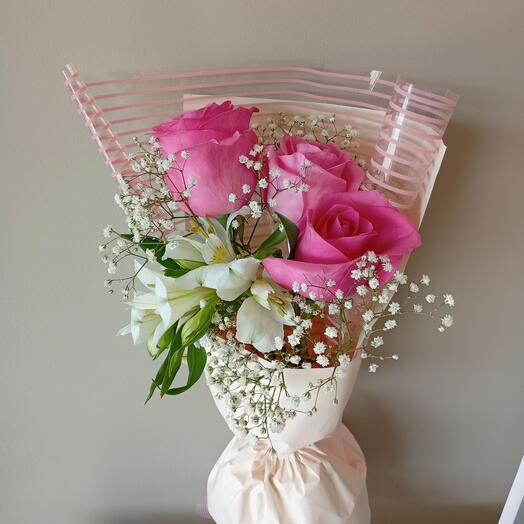 Buquê Pink Martini com Creme