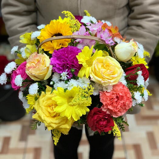 Cestinha de flores do campo