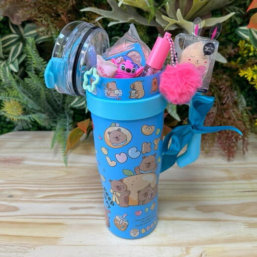 Copo Termico com Maquiagens