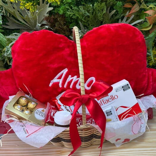 Cesta Coração Vermelho G