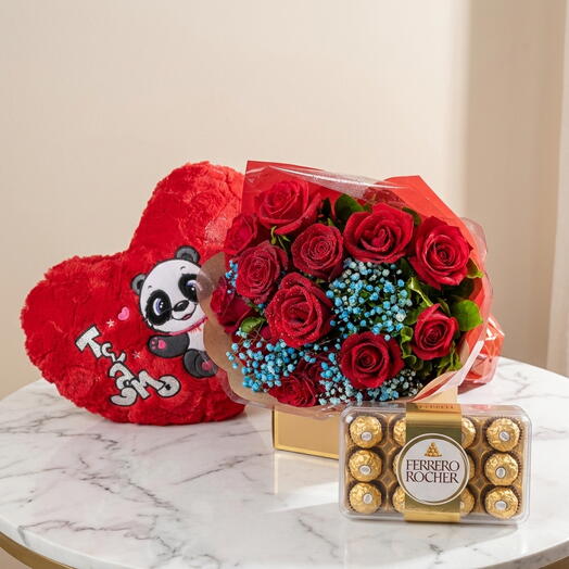 Combo Buquê Coração de Pelucia