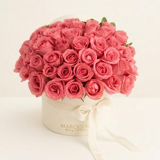 Box Luxo 50 rosas Cor de Rosa