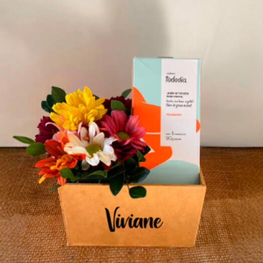 Box Natura Toque de Amor: Presente com Flores e Sabonetes Natura Todo Dia Personalizado