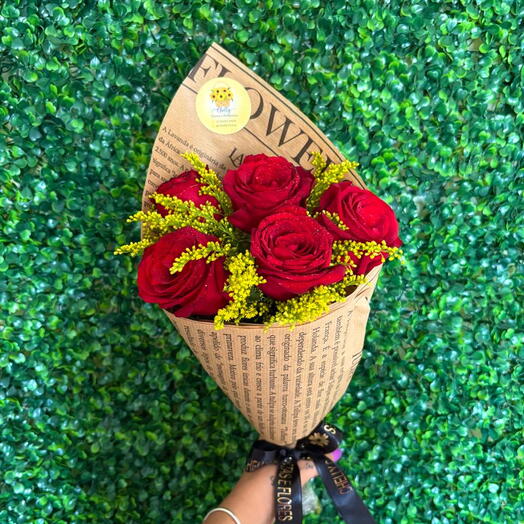 Buque com 6 Rosas Vermelhas