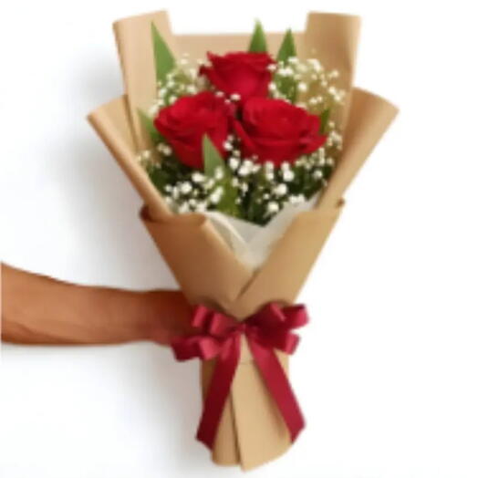 Buquê Trio de Rosas Vermelhas