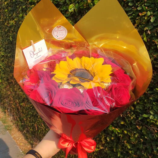 Buquê Girassol Gold Luxo