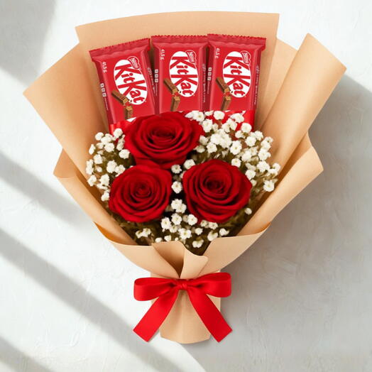 Buquê de Rosas com Kitkat