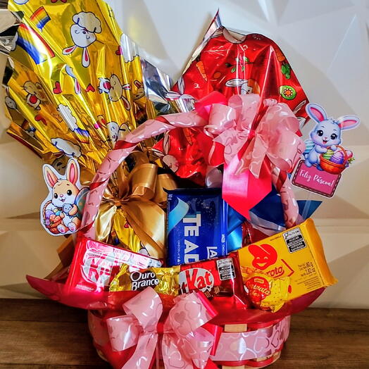 Cesta com 2 ovos da pascoa