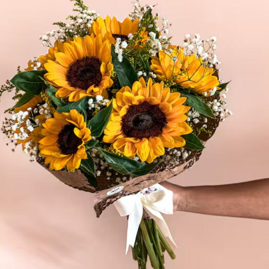 Buquê com 8 Girassois