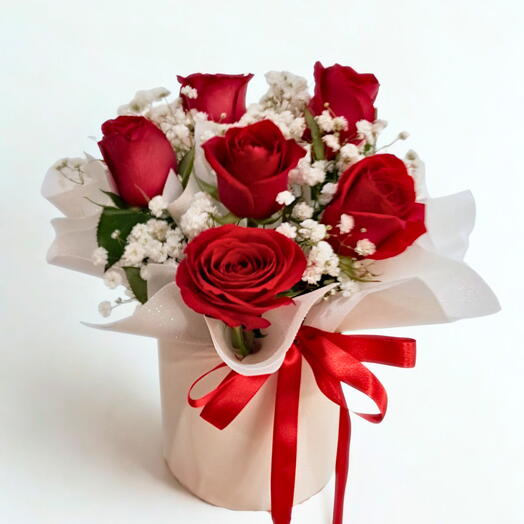 Caixa Encanto- 6 Rosas Vermelhas