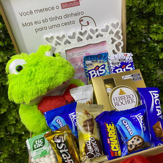 Cesta de Chocolate Você Merece o Mundo