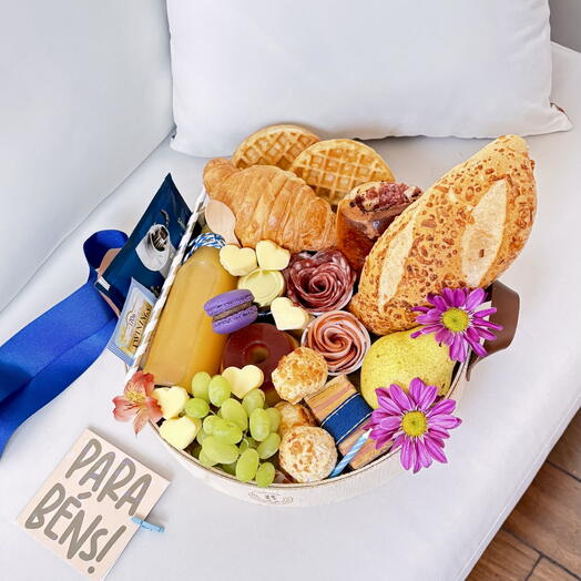 Cesta de Cafe da Manhã Redonda Grande