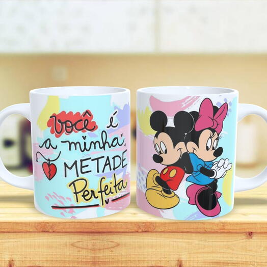 Caneca Mickey e Minnie - Você e a Minha Metade Perfeita