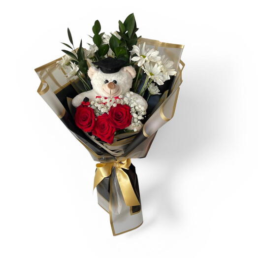 Buquê de Formatura Urso Feliz