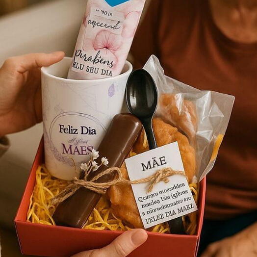 Kit Caneca + Mini Bolo de Cenoura