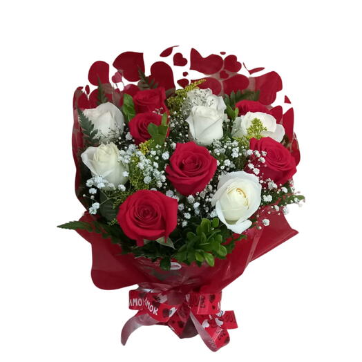 BUQUÊ VERMELHO E BRANCO
