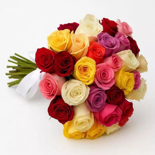 Buquê De 36 Rosas Coloridas