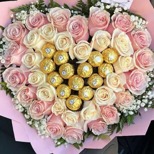 Buquê de Coração Rosa
