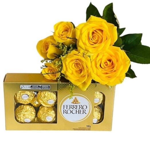 Buquê 6 Rosas Encanto Amarelo