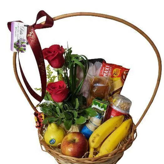 Cafe com frutas e Flores