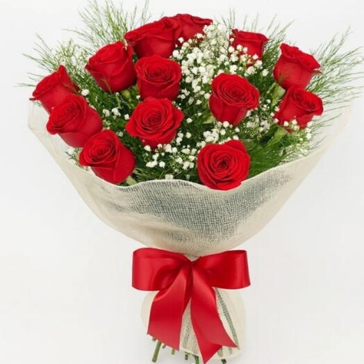 Buquê Luxo 12 Rosas em Tela