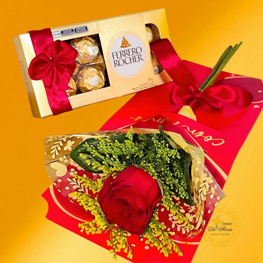 Rosa cartão frases com Ferrero Rocher