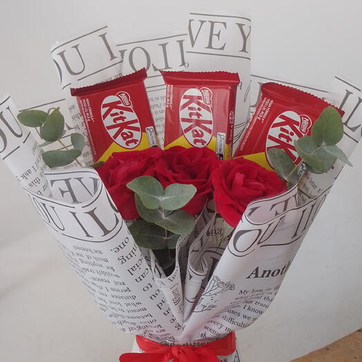 Buquê Chocolate+Rosas