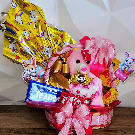 Kit cesta de chocolate Pascoa