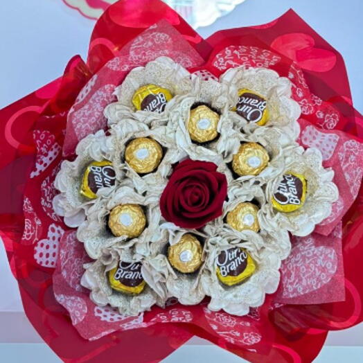 Buquê Ouro Branco e Ferrero Rocher