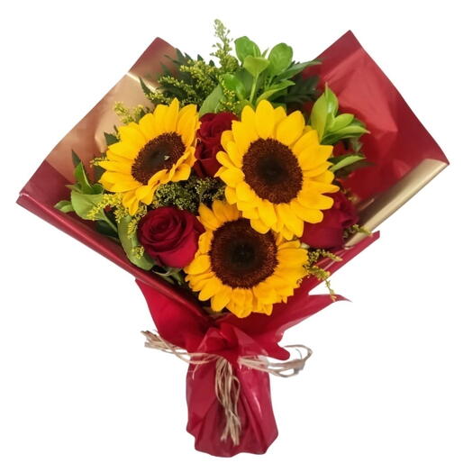 Ramalhete de Rosas e Girassois