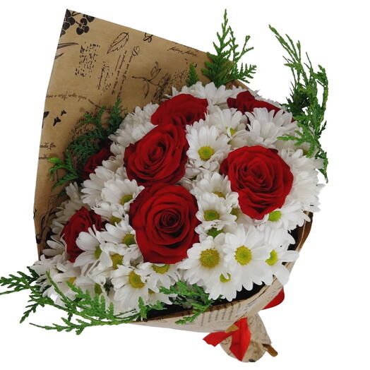 Buquê de Margarida e Rosa