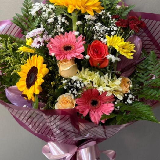 Buquê de Girassois, Gerberas e Rosas