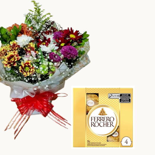 Buquê de Flores do Campo com Chocolate