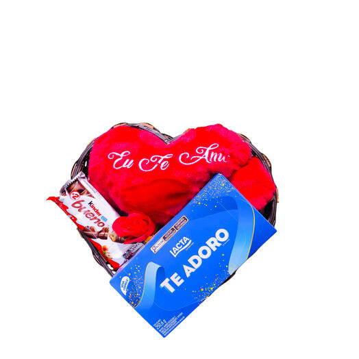 Coração Eu Te Amo com Pelucia e Chocolates