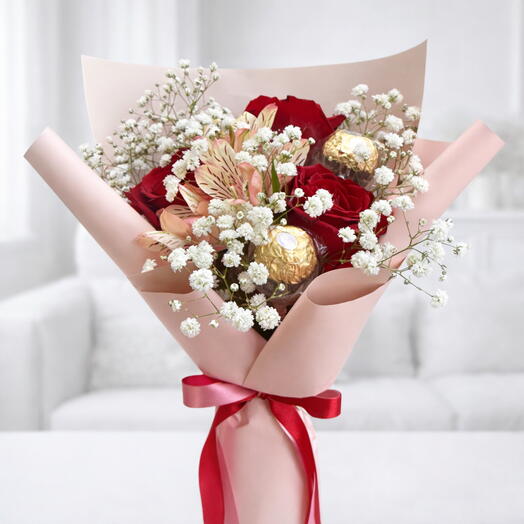 Buquê Romântico com Ferrero