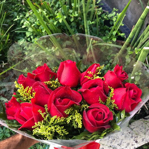 Buquê de 12 Rosas Vermelhas