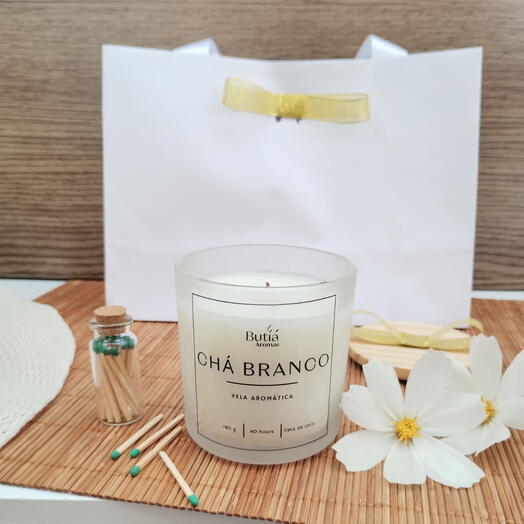 Kit vela aromatica Cha Branco+ Brisas do Mar e Wax Melts