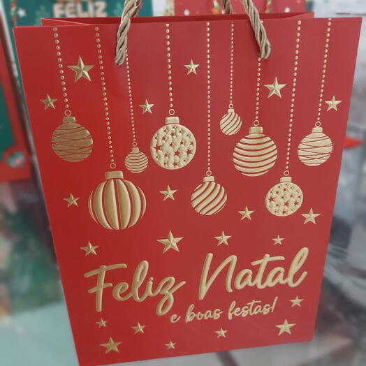 Sacola Vermelha p/ Presente de Natal