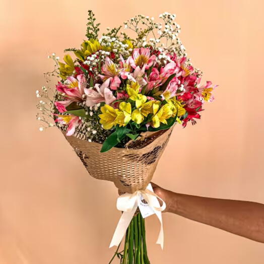 Mini Buquê de Astromelias Coloridas