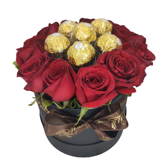 Box de Rosas com Ferrero