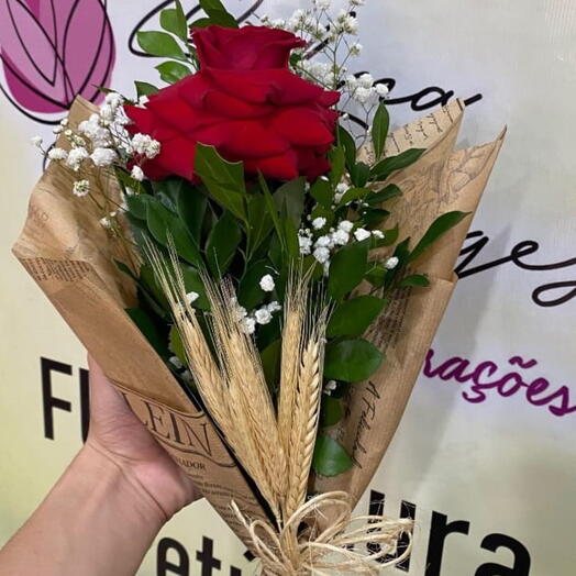 Mini Buquê de Rosa Colombiana Decorada