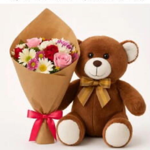 Buquê  Mimo + Ursinho