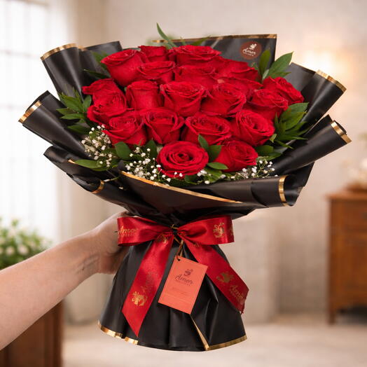 Buquê Premium Coreano com 24 Rosas Vermelhas