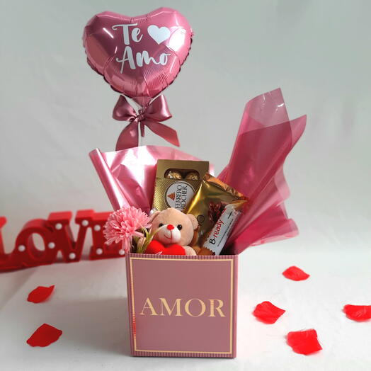 Box Amor + Pelucia + Balão