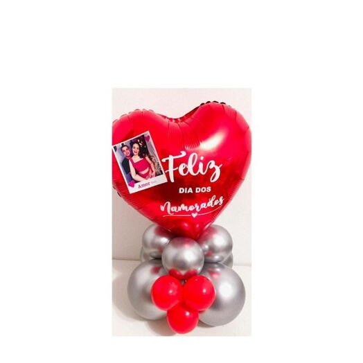 Arranjo de Balões com foto *Dia dos Namorados*