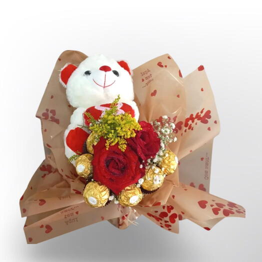 Buquê de Urso c/Ferrero Rocher