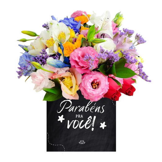 Box de Flores  Parabens pra você