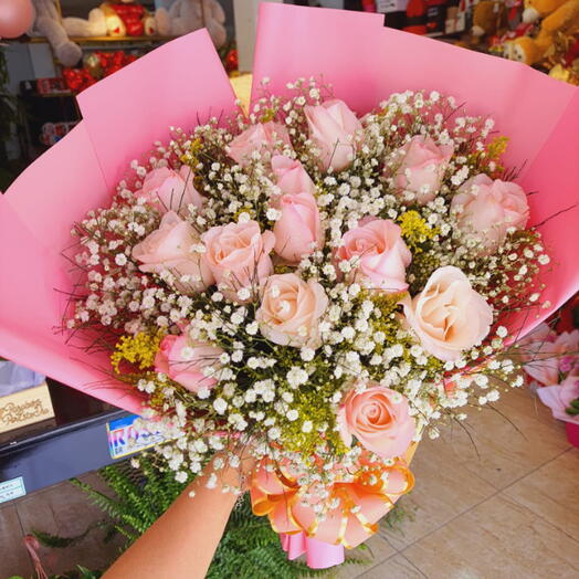 Buquê Princesa C/ 15 Rosas Botão