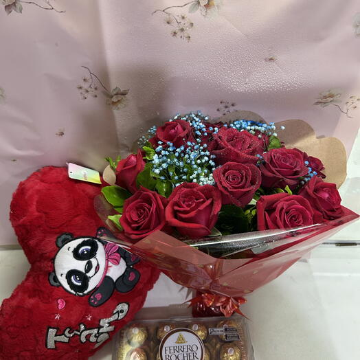 Combo Buquê Coração de Pelucia