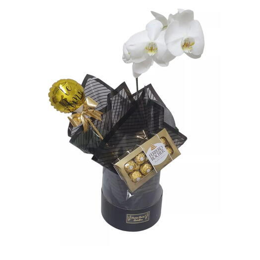 Box luxo com orquidea, Ferrero Rocher